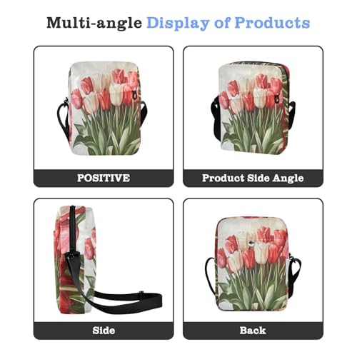 Realistic Retro Flower messenger bag shoulder bags Woman Cross Body Purse Adjustable Strap for Outdoor Daily business4