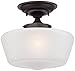 Schoolhouse Floating Ceiling Light Semi Flush Mount Fixture Bronze 12