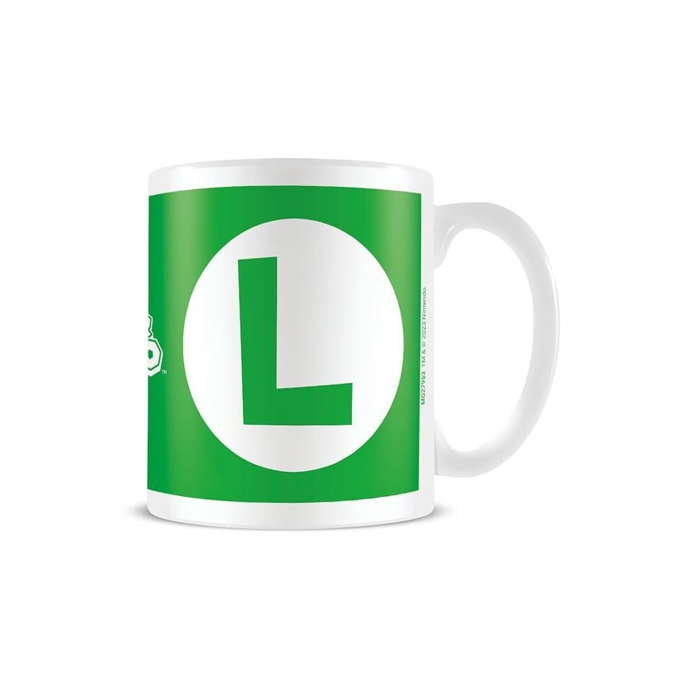 Super Mario Luigi Initial Mug (One Size) (Green/White)