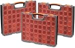 EMENTOL 3PCS Multi-Purpose Portable Organizer Box Set with 72-Removable Compartments, 3 Pieces Professional Boxes with Dimension 16.2"L*13"W*2.3"H