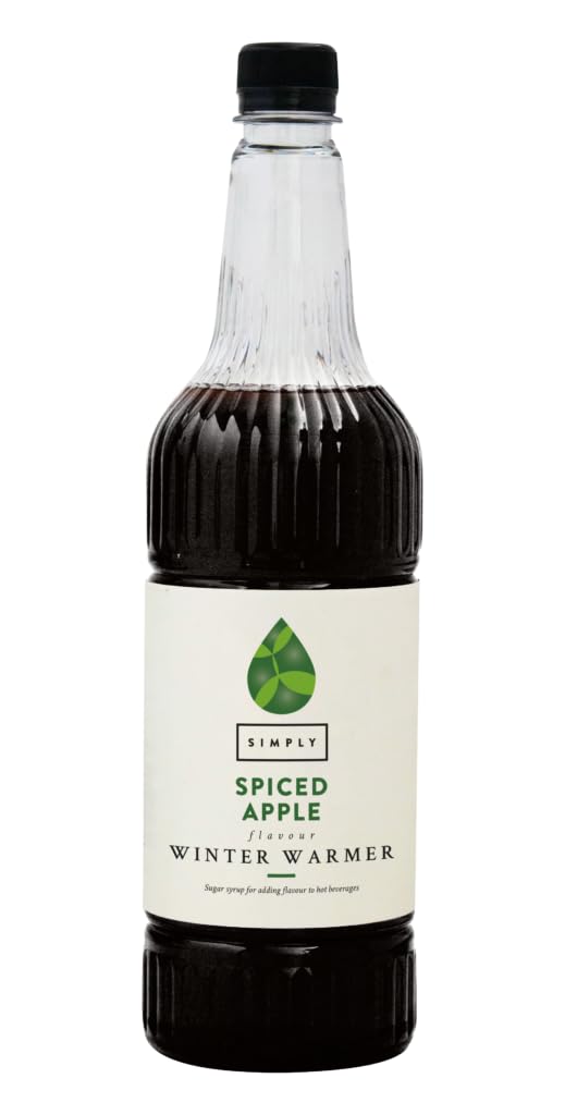 Simply Spiced Apple Winter Warmer Syrup, Vegan and Nut Free Flavoured Syrup for Hot Drinks (1 Litre)