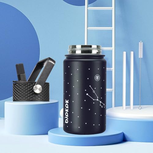 Image of BJPKPK Insulated Water Bottle, 15oz Stainless Steel with Straw Lid