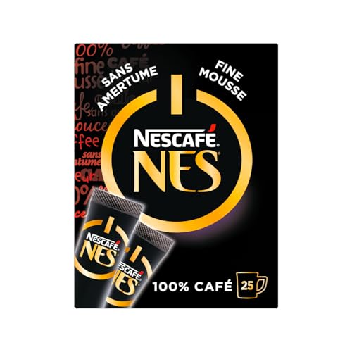NESCAFE Nes - Café Soluble Instantané - Grains Robusta - Pack De 25 Sticks x 2 g