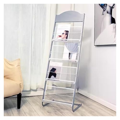 Présentoir à magazines sur pied 63x38x125 cm pour journaux et brochures