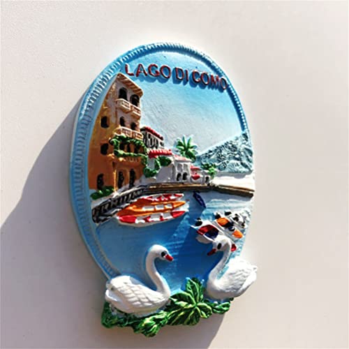 Imán Decorativo de Resina Lake Como Italia 4.8x6.5 cm miniatura 2