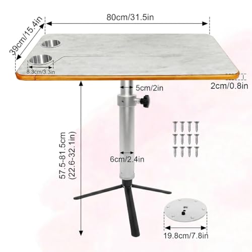 Mesa de comedor plegable con soporte de trípode extraíble para camper 31.5" 3