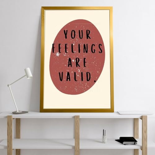 Quote Your Feelings Are Valid Poster Canvas Wall Art Posters For Room Aesthetic And Decor Aluminum Picture Frames with Tempered Glass Acrylic Ready to Hang Poster with Removable Mat for Living Room Be - Image 5