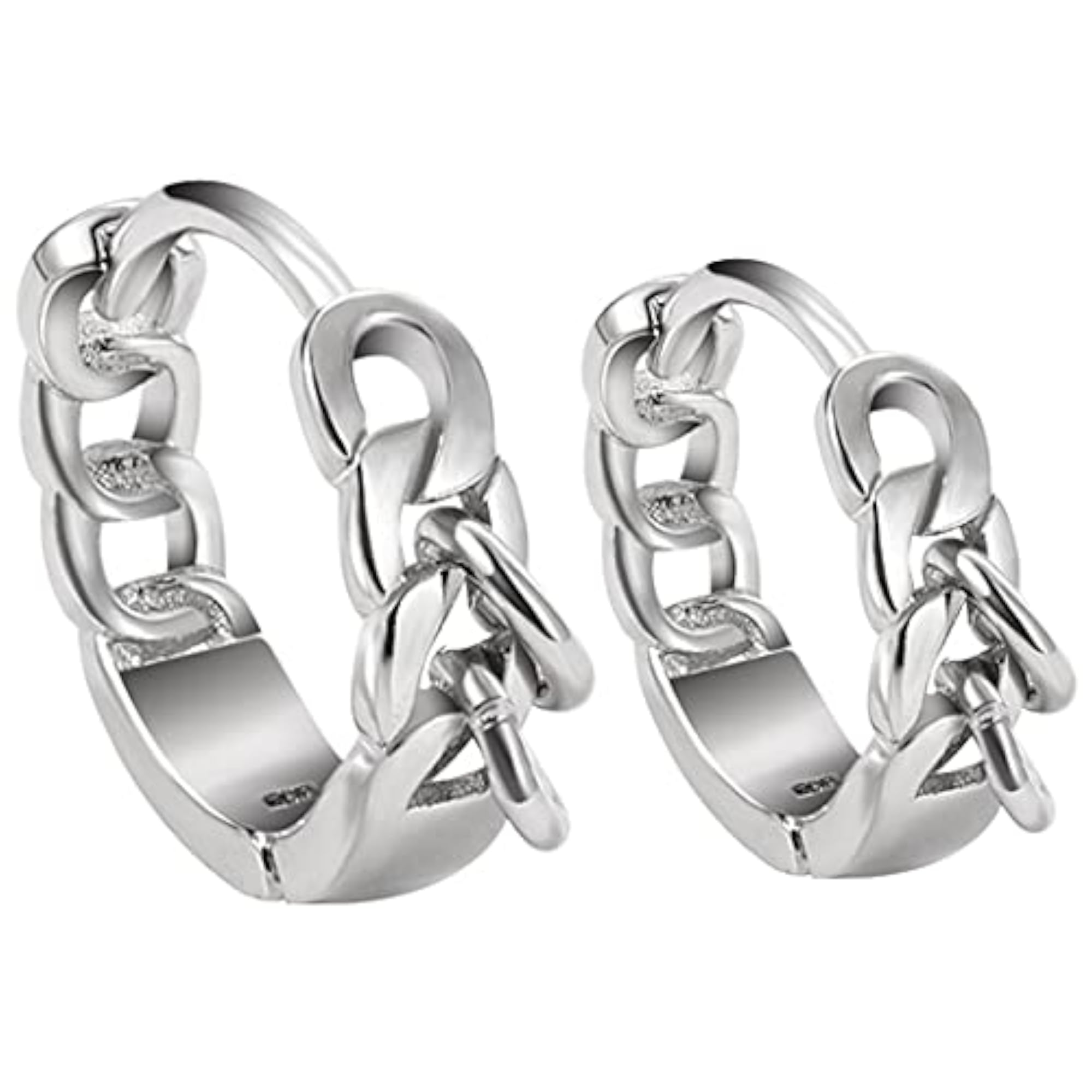 Men's Smooth Mini Dainty Personalized Hoop Earrings, 2PCS