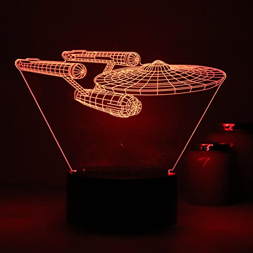 Luminária LED 3D decorativa , USS Enterprise, STAR TREK