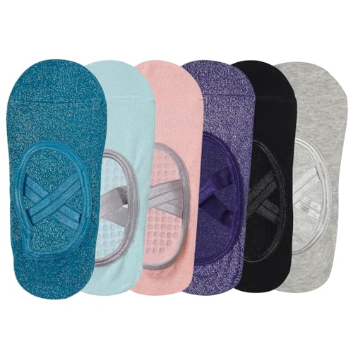 Image of Mint & Oak Pilates Socks with Grips for Women, Ankle Length Non-Slip Yoga Socks, Cotton Ideal For Yoga, Pilates, Gym, Workout, Cute Women's Gift