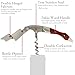 Barvivo Wine Opener with Foil Cutter and Cap Remover - Double Hinged Corkscrew for Bartenders - Stainless Steel Wine Key for Easy Bottle Opening - Manual Wine Bottle Opener - Pakkawood, 4.7x1.2-Inch