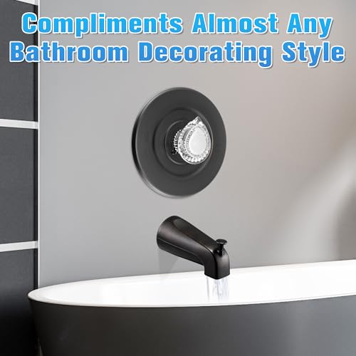 Image of Enhon Tub and Shower Trim Kit, Shower Trim Compatible with Moen Chateau T470 Single Handle Tub /Shower Standard Valve, Escutcheon Screws Tube and Handle(Oil Rubbed Bronze, Knob)