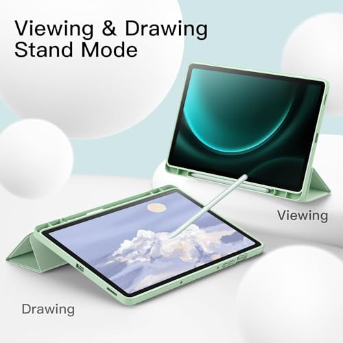 Image of ProElite Cover for Samsung Galaxy Tab S10 Lite 10.9 inch / Tab S9 FE 10.9 inch /Tab S10 FE /Tab S9 11 inch Cover, Soft Flexible Flip Case with S Pen Holder, Auto Sleep Wake, [Recoil Series] - Mint Green