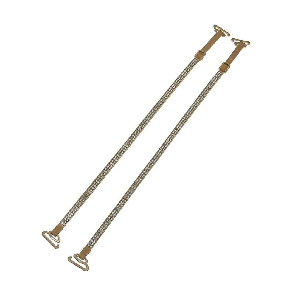 LIUXIN 2Pair Anti-slip Rhinestone Bra Straps Adjustable Invisible Seamless