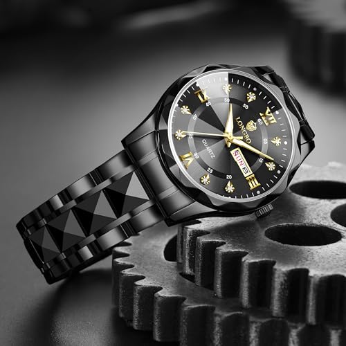Image of LONGBO Zenith Diamond Analog Watch for Men Business Stainless Steel Watches Luxury Men's Wristwatch | Birthday Gift for Men | Gift for Husband | Gift for Brother