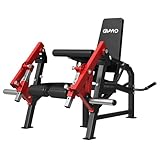 GMWD Leg Extension and Curl Machine, Single Leg Extension, Lying Leg Curl, Standing Leg Curl, Adjustable Leg Exercise Bench with Plate Loaded, Leg Machine Home Gym, Red