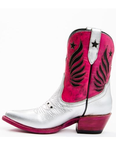 Idyllwind Women's Metallic Star Inlay Roadie Western Booties Round Toe Pink 7 1/2 M US3