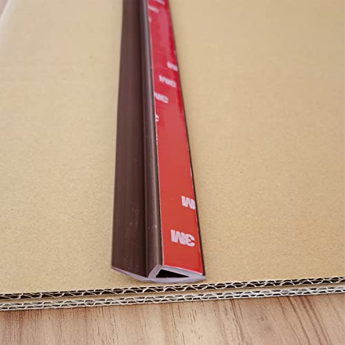 Zeyue 6.56Ft Floor Mats Edge Reducer,Carpet Tile Straight Edge Threshold Transition Strip,Hardwood Floor Edging Trim Vinyl,Beveled Edge Ramp Edge Guard For Use With 3/8" Thick Rubber Flooring Brown #TOP5