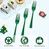 50 Pcs Green Plastic Forks Green Plastic Silverware Disposable Cutlery Heavy Duty 50 Forks for Birthday, Graduation Party, Picnic #2