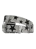 RoseSeek Men's Y2k Star Rhinestone Studded Belts Glitter Vintage Punk Waist Belts Street Accessories Multicolor suit waist size: 34'-38'