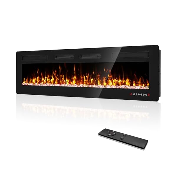 72 inch Electric Fireplace Inserts and Wall Mounted with Remote Control & Touch Screen 1500W Fireplace Heater with Timer