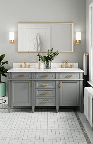 Image of Moen DN0761BG Iso 1-Light Dual-Mount Bath Bathroom Vanity Fixture with Frosted Glass, Brushed Gold (Pack of 2)