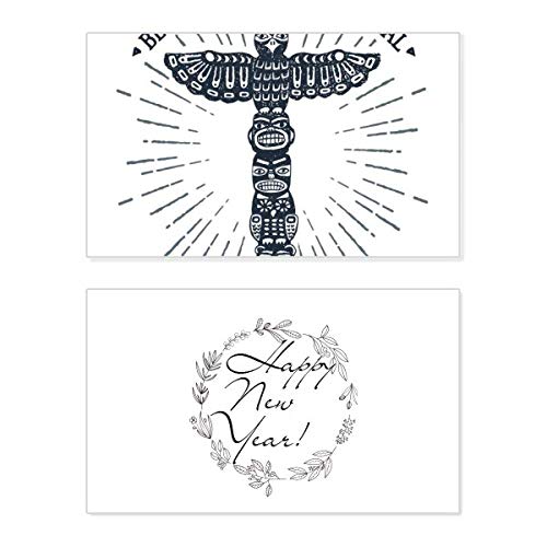 Tarjeta conmemorativa de Año Nuevo con diseño de búho egipcio antiguo para bendiciones