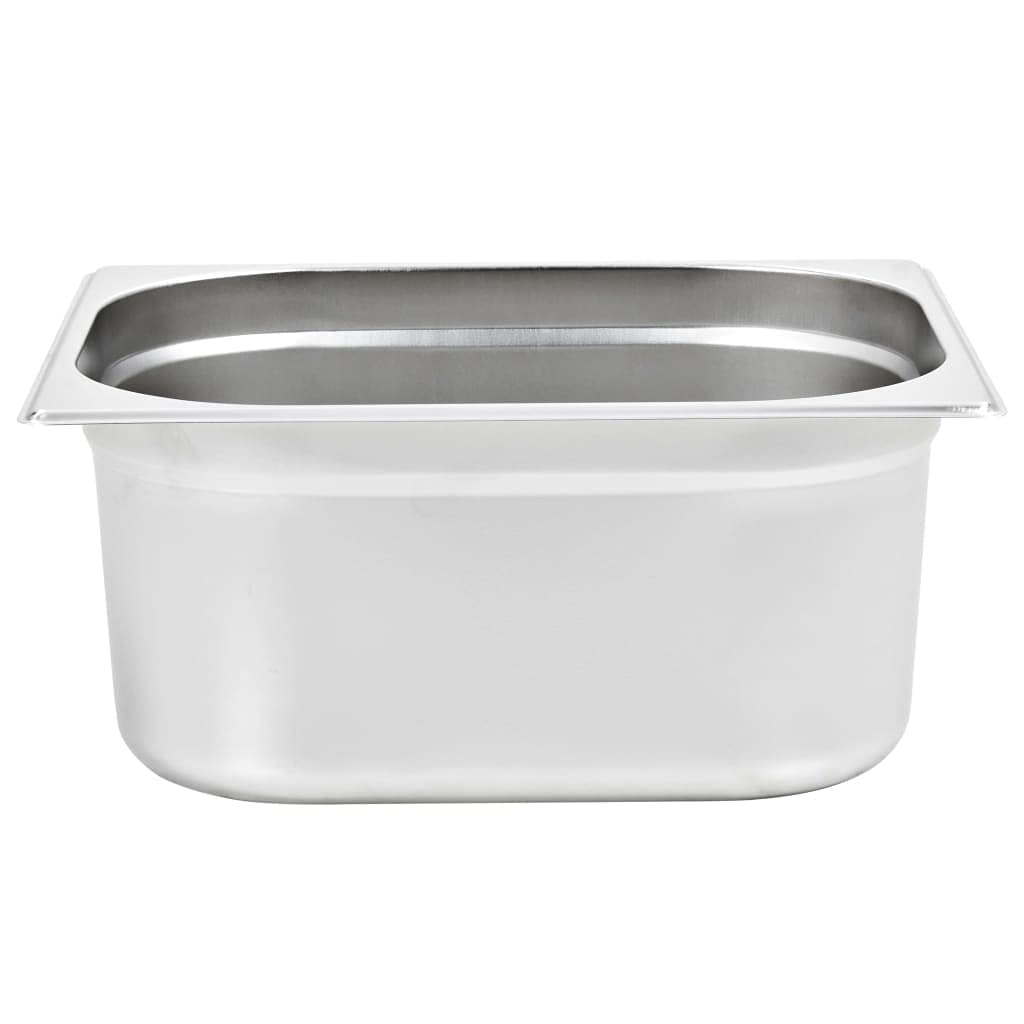 Juego de 2 recipientes Gastronorm, GN 1/2, 150 mm, acero inoxidable, para mantener el calor en el mostrador, buffet, catering, 325 x 265 x 150 mm, máx. 9,5 L