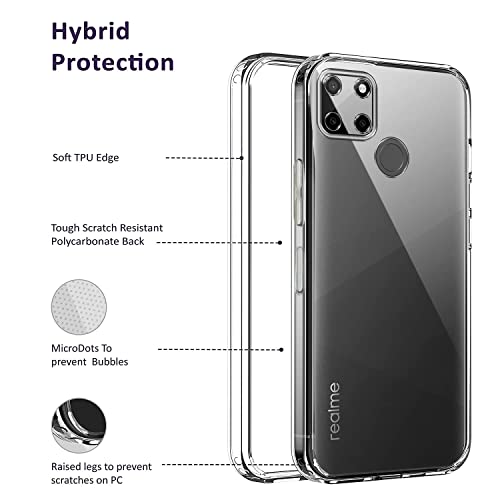 Image of Jkobi Silicone Back Cover Case for Realme Narzo 20 (Clear Shockproof Case with Camera Protection | Soft and Flexible | Transparent)