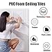 QHZYMX Easy Install Self-Stick Ceiling Tiles, Waterproof PVC Decorative Panels for Quick Home/Basement Renovation, No Tools Needed for Installation(500 pcs)