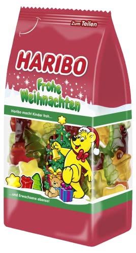 Haribo Frohe Weihnachten, Caramelle Gommose A Forma di Oggetti Natalizi, Gusto...