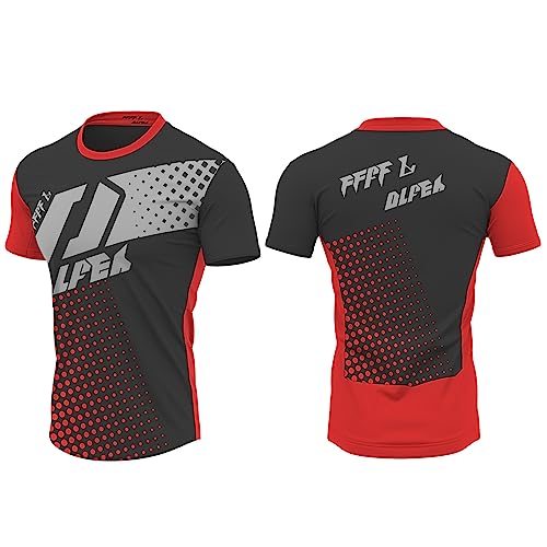 MTB Jersey Kurzarm,Mountainbike-Trikot für Männer,Fahrrad Trikots Motocross BMX Racing T-Shirt Downhill Kurzarm Radsport Kleidung MTB Jersey (NO12,L)