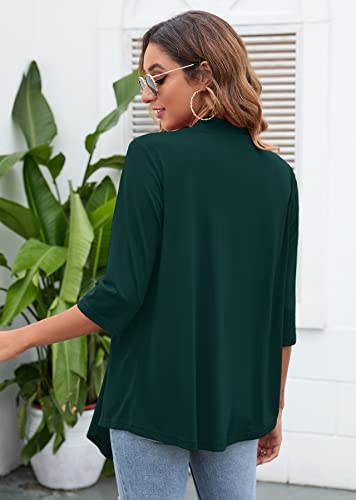 Image of Heymoments Women's Lightweight Open Front Cardigans 3 /4 Sleeve Casual Soft Drape Fall Cardigan S-2XL