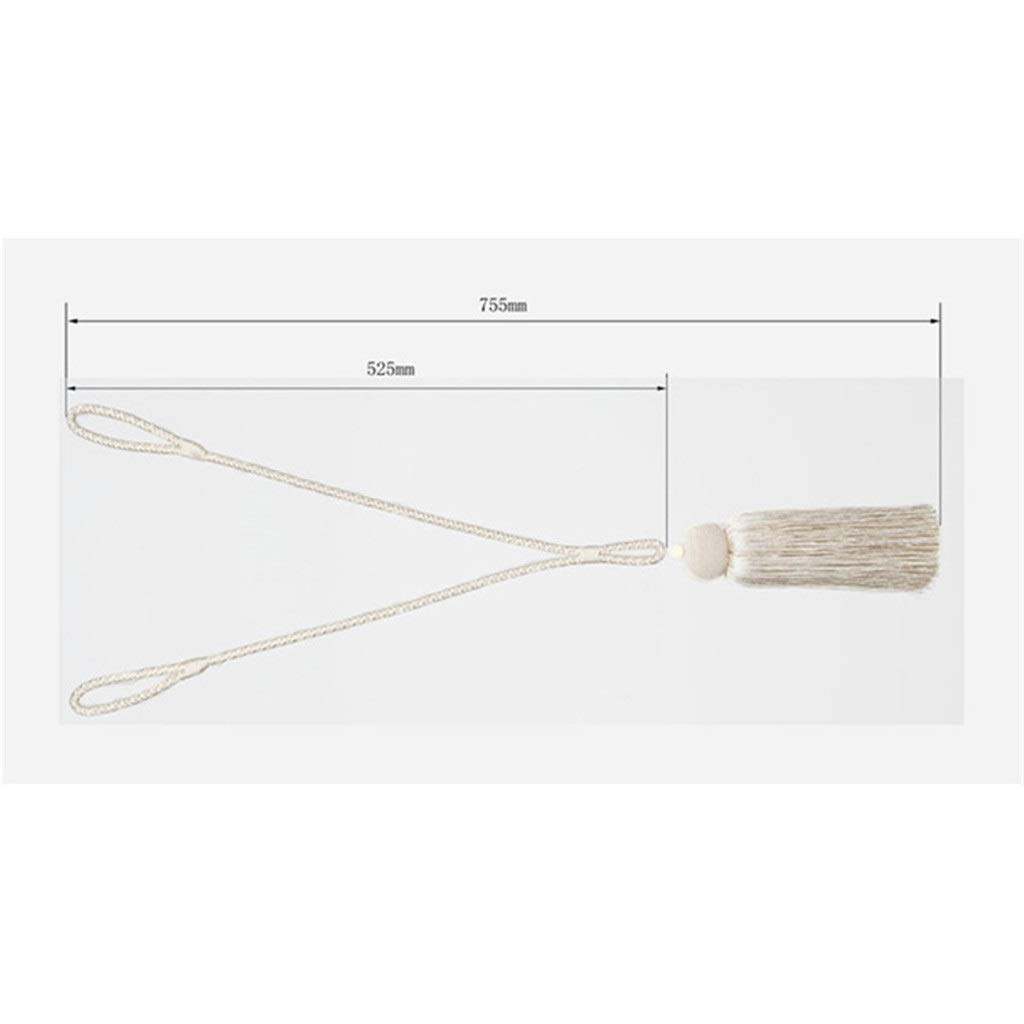 Paquet de 2 Attaches de Rideau à Pampilles, Cravate Suspendue, Brosse à Boucle, Sangles, Accessoires de Rideau, décoration de la Maison (Rple foncé)