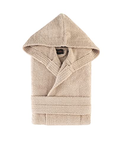 NH NOVOTEXTIL HOGAR Albornoz con capucha para adulto(unisex). Tejido 100% algodón (L, Camel)