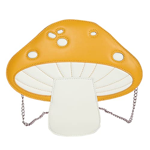 Frauen Umhängetasche Lustige Pilzform Handtasche Messenger Bag Niedlich Cartoon Mädchen Crossbody Satchel Mädchen Leder Kette Geldbörse Cover