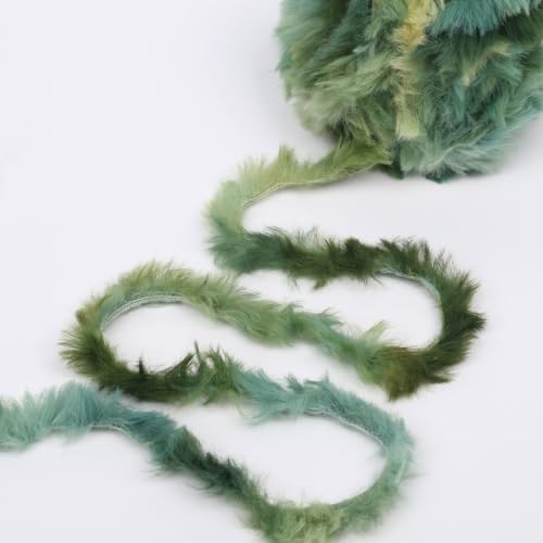 Image of NICEEC 6 Skeins Soft Faux Fur Yarn 210yds /10.6oz- S1195#Green | Crochet & Knit, DIY Project Starter Kit,Handbag,Sun Hat,Shoes, Shopper Bag