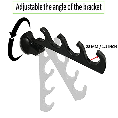 Pmsanzay Adjustable Horizontal Fishing Rod Storage Rack Holder with Suction Cups Attach for Vehicle Car/Truck/SUV/Boat/Smooth Glass - to Hold 4 Fishing Rods - Easy to install and remove