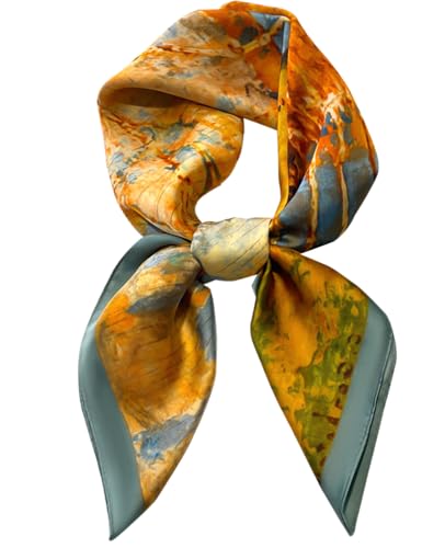 kcctoo 27.5' Mulberry Silk Feeling Head Scarf Women's Fashion Square Neck Satin Scarfs for Bag Hair...