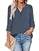 Messic Half Sleeve Women Tops, Juniors Office Flowy Casual Autumn Swing Top Tunic(Large, BlueGray)