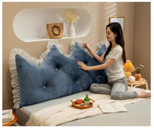 Oreiller de tête de lit complet 150cm bleu marine pour lit et canapé - 4