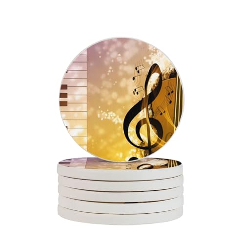 Dessous de verre rond diatomite piano violon absorbant pour table basse
