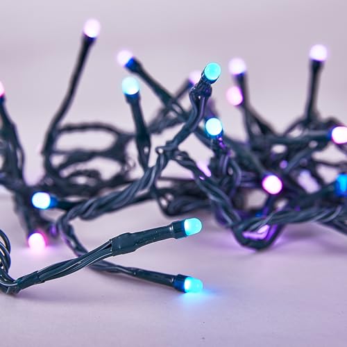 Image of Home Heritage 16.3 Foot Lumations 50 Count Wrapped Dome Christmas Lights - Indoor /Outdoor RGB LED String Lights - Holiday Decor