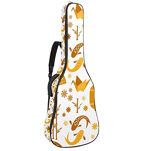 Housse de guitare acoustique 106 cm sac à dos rembourré motif japonais pour folk et classique