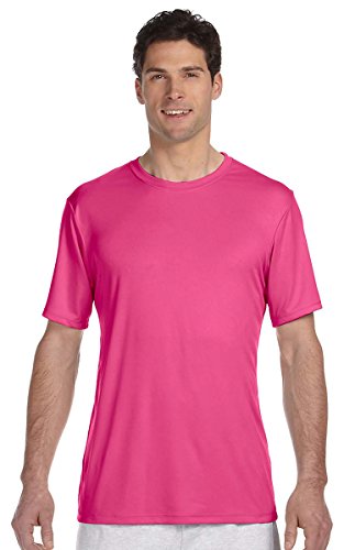 Hanes Cool DRIÂ® TAGLESSÂ® Men's T-Shirt,WOW Pink,Medium