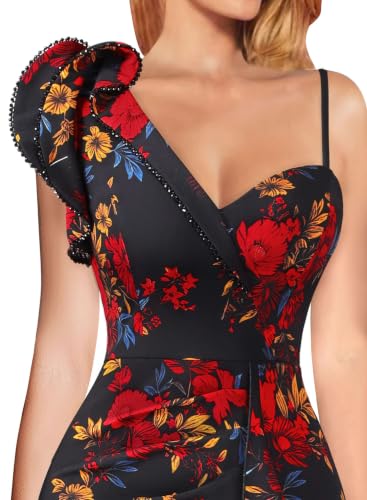 Image of VFSHOW Womens Ruffle One Shoulder Wedding Formal Prom Evening Maxi Dress
