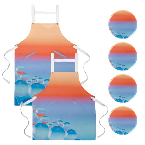 Tablier de cuisine pour nettoyage de la maison et pâtisserie - Lot protecteur anti-taches