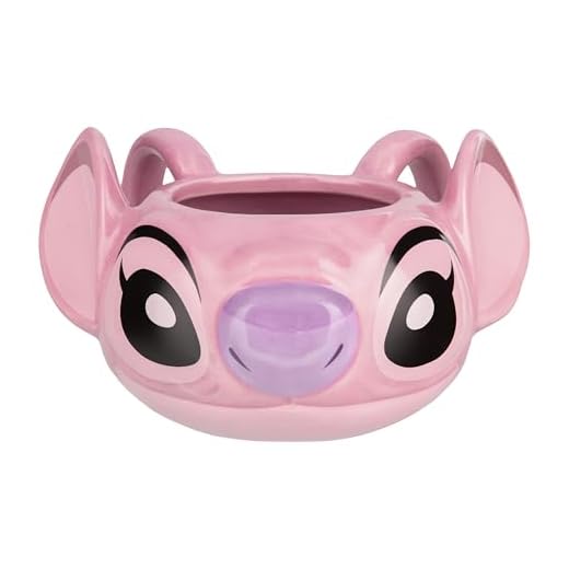 Paladone - Taza de café de cerámica de 450 ml con la forma de Angel de Disney. Producto oficial de Lilo & Stitch. Artículos novedosos en 3D para bebidas calientes, té y chocolate caliente