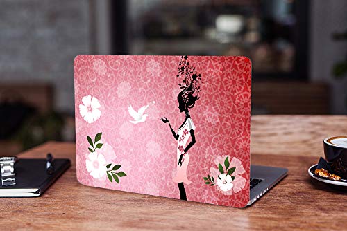 Image of Galaxsia Floral Girl D2 Vinyl Laptop Skin /Sticker /Cover /Decal Compatible for Any 17 to 17.3 Inches Laptop (Hp /Dell /Sony /Acer /Lenovo /Asus. Etc) Or Notebook.