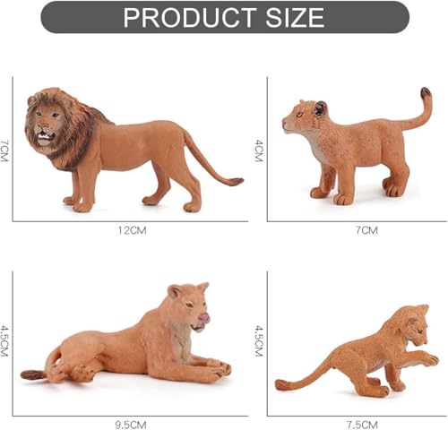 Image of Wildlife Lion Animals Toy for Kids | 6 PCS Realistic Safari Sher Animal Toys Lion Family Action Figurine Model Playset for Boys & Girls Birthday Gifts for Children Education | Decoration Items